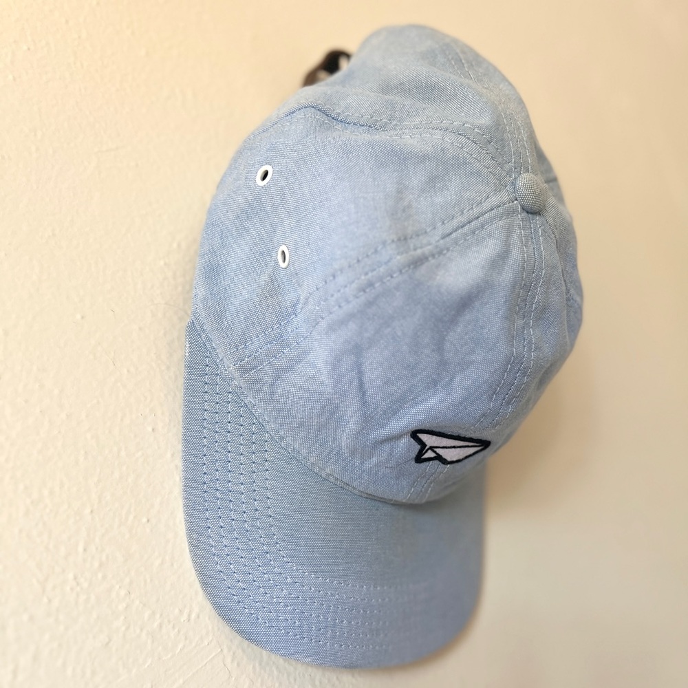 Benny Gold San Francisco Baby Blue Denim Embroidered Paper Plane Minimal Hat - Picture 4 of 6